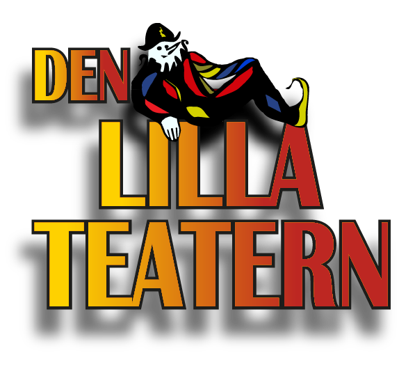 Den Lilla teaterns logotyp. Clown som vilar på namnet på teatern